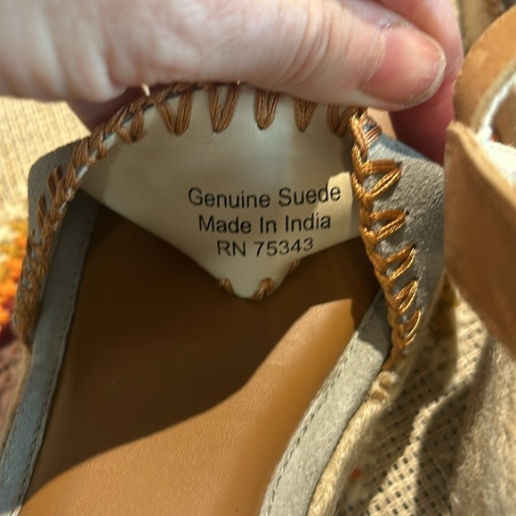 Joie Powder Blue Wedge Suede Sandals Espadrilles Size 8.5 - Picture 4 of 4